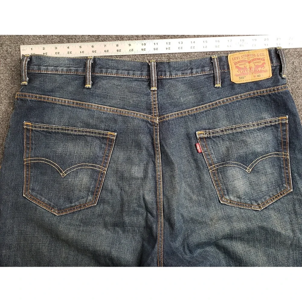 Levis 569 Jean Shorts Mens 42 (40tag) Blue Skater Grunge Urban